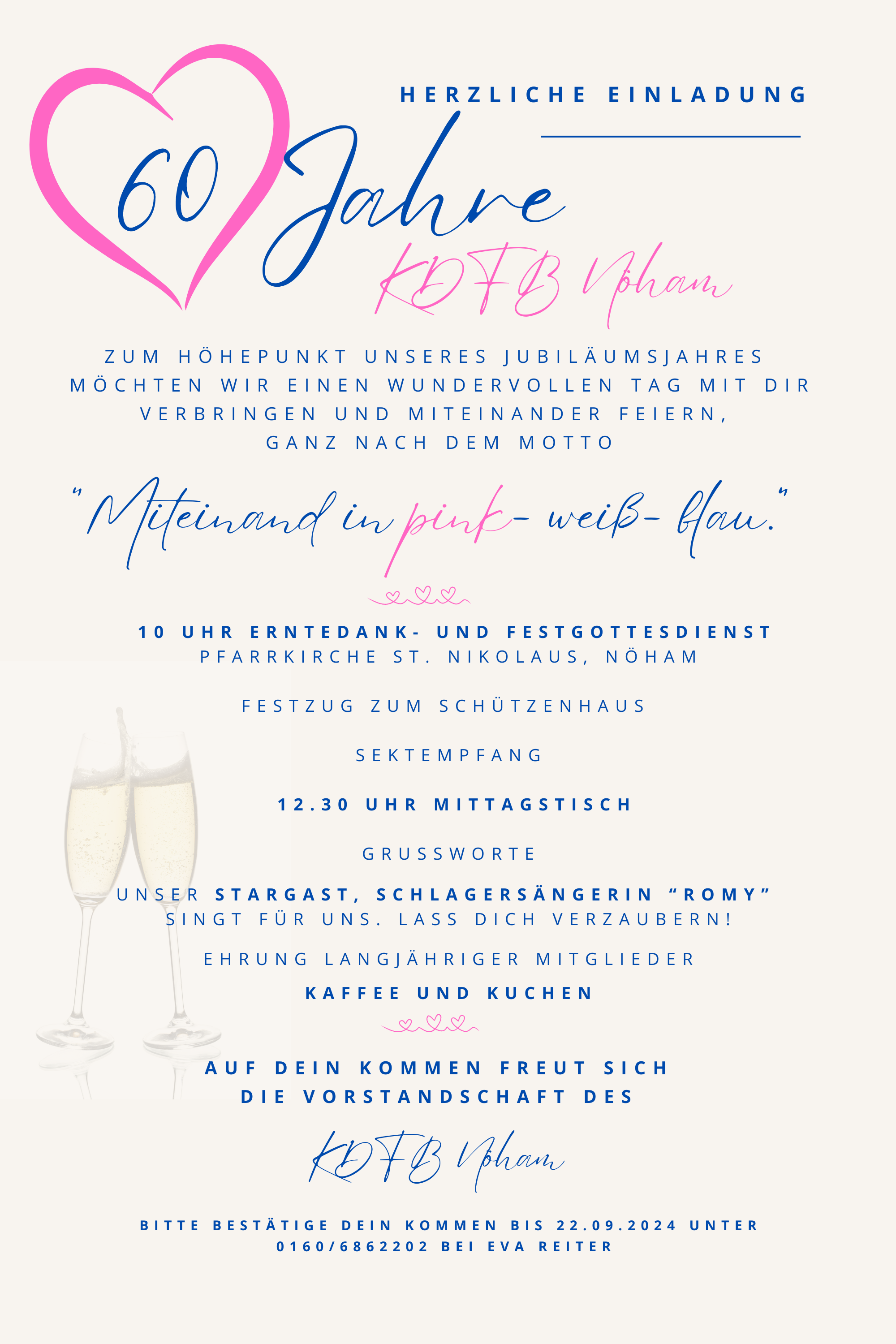 60 Jahre KDFB Nöham-  Sonntag 6.10.2024- für Mitglieder und geladene Gäste